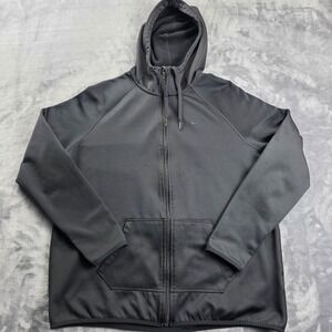 Nike Full Zip Hoodie Mens XL Black Therma-FIT Fleece Athletic Jacket Raglan